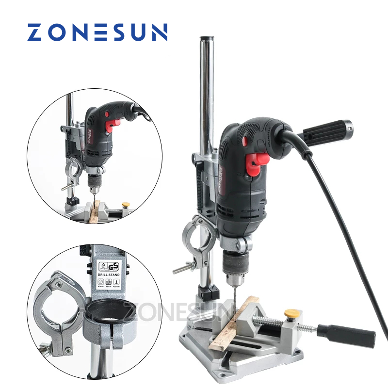 Woodworking Drill - ZONESUN พร้อมขายึดสว่านไฟฟ้าแบบคงที่ ที่ยึดเครื่องเจียร Dremel พร้อมขาตั้งและแคลมป์ อุปกรณ์เสริมสำหรับเครื่องเจียรสำหรับงานไม้