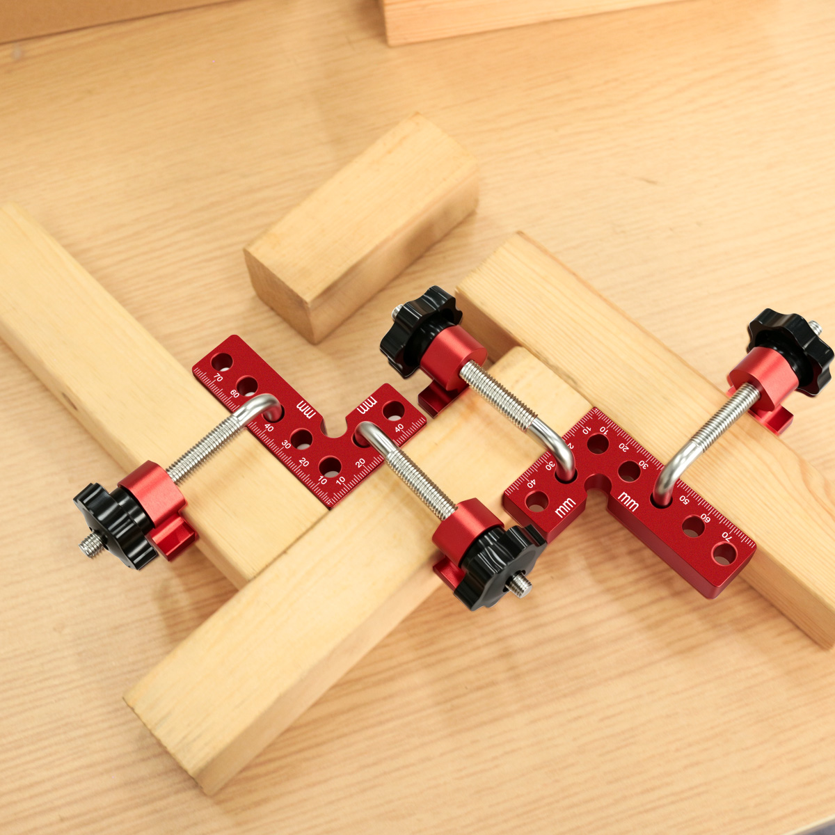 Woodworking Right Angle Clamp - ชุดแคลมป์ยึดมุมฉาก 90 องศา ทำจากอลูมิเนียมอัลลอย สำหรับงานไม้ งานต่อโครงตู้