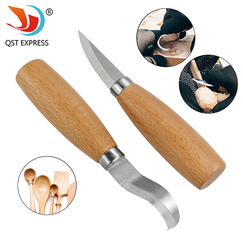 Wood Chisel Set - มีดแกะสลักเหล็กสแตนเลส ด้ามไม้บีช มีดโค้งตรง มีดตัดไม้ ชุดเครื่องมือแกะสลักงานไม้