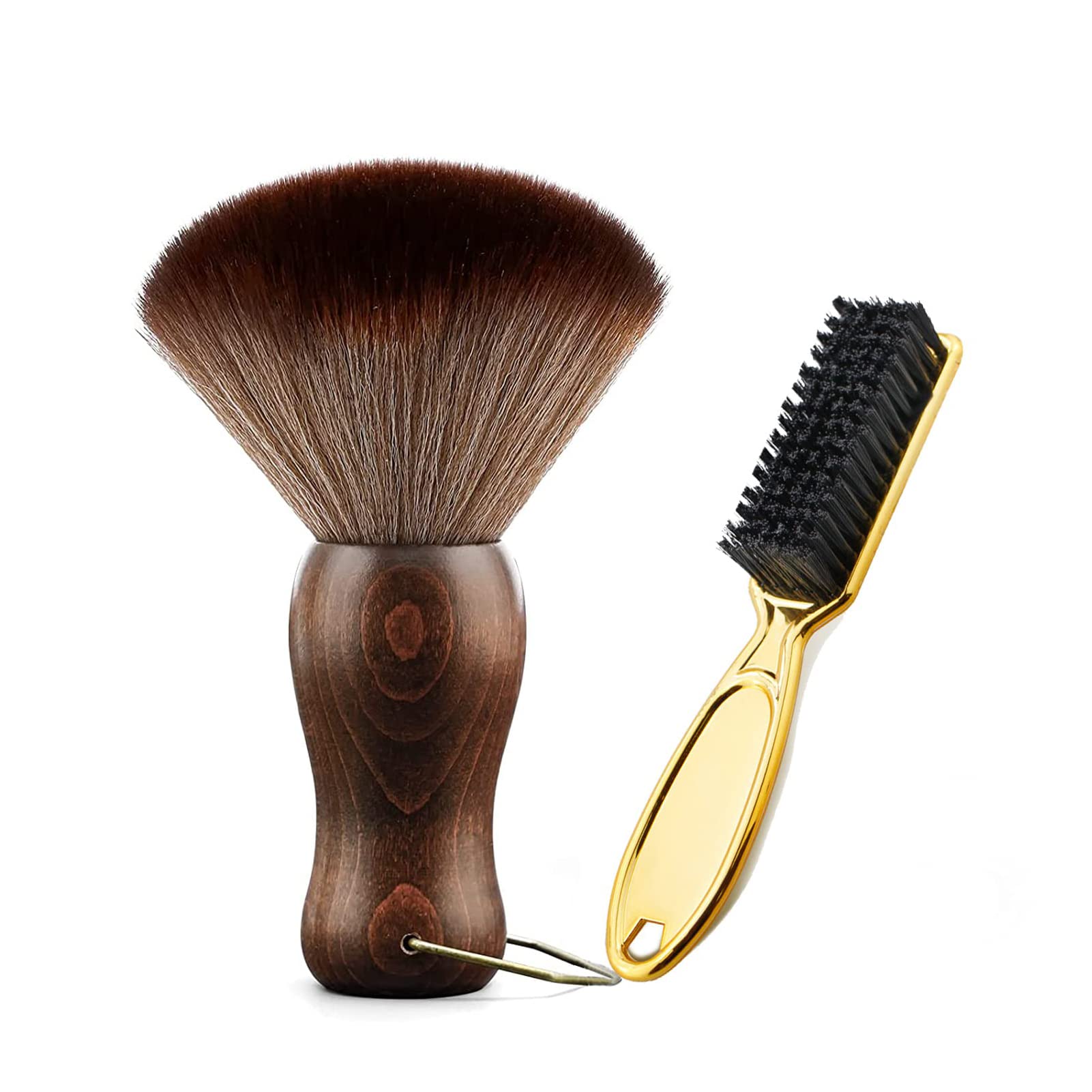 Wood Chisel Set - 2 ชิ้นคอ Duster ชุดแปรงไม้ Handle Hairdressing