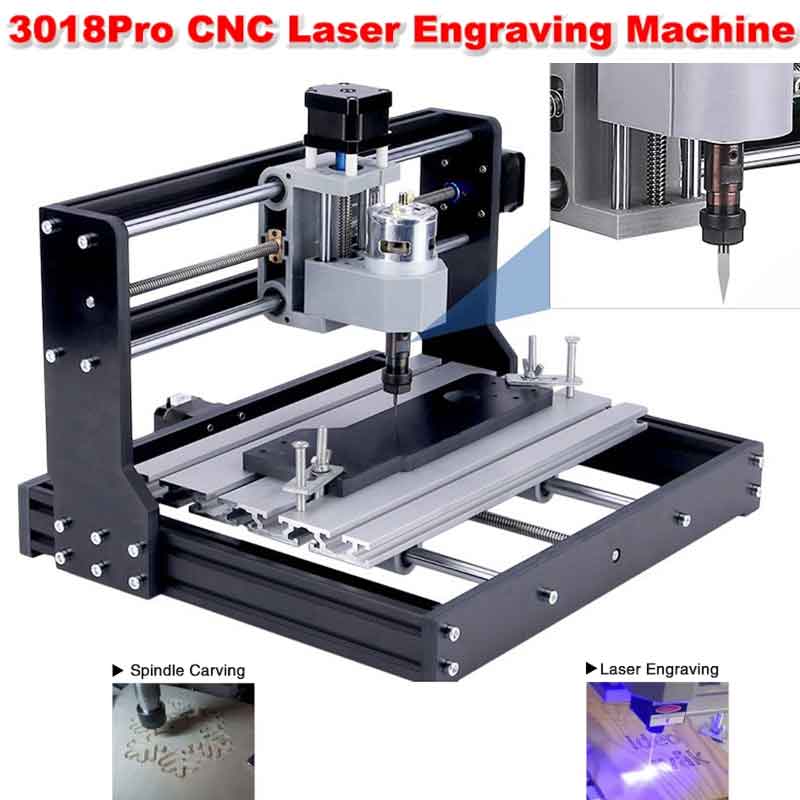 Wood Woodworking - เครื่องแกะสลักงานไม้ CNC 3018Pro 15W 20W เลเซอร์