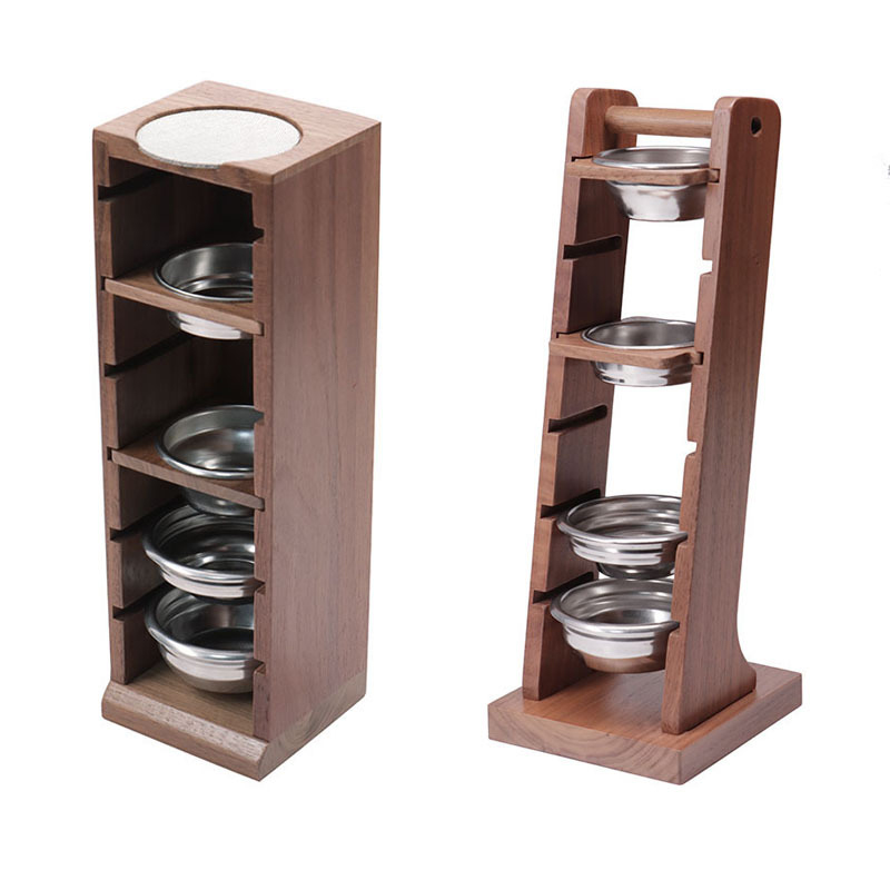 Woodworking Show - 51/53/58 มม.ผงกาแฟชามRack Espressoตะกร้าเก็บแร็คตะกร้ากรองBaristaมุมStorage Rack