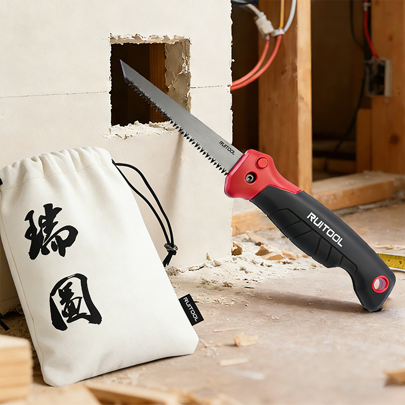 Woodworking Rasp - เลื่อยตัดผนังยิปซัมแบบพับได้ 8 TPI ใบมีดเหล็ก พร้อมฟันตัดสามชั้น ด้ามจับตามหลักสรีรศาสตร์