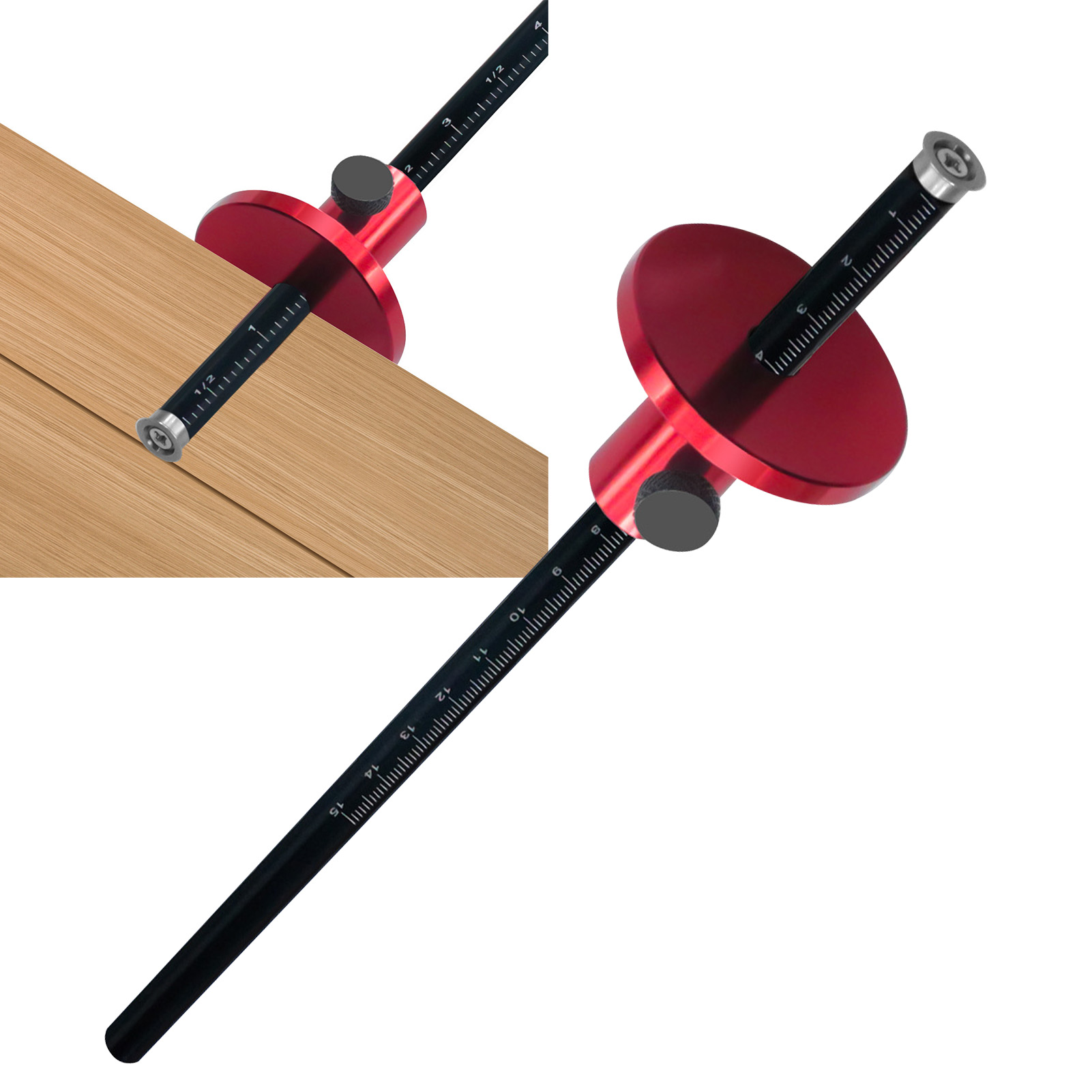 Woodworking Gauge - เครื่องมือเขียนลายไม้แบบยุโรป ล้อวัดระยะ อลูมิเนียมอัลลอยด์ เครื่องมือเขียนลายไม้แบบ Mortise Parallel