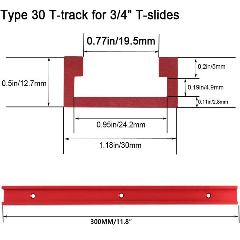 2pcs ประเภท 30 ไม้ T-slot TRAC - Woodworking Plan บทวิจารณ์และราคา