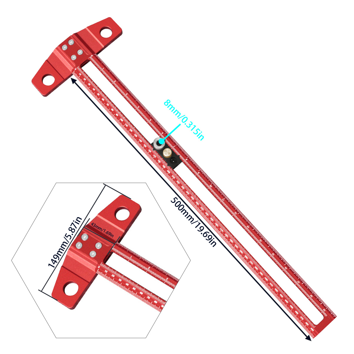 ไม้บรรทัดวัดมุม T-Square สำหรั - Woodworking Gauge บทวิจารณ์และราคา
