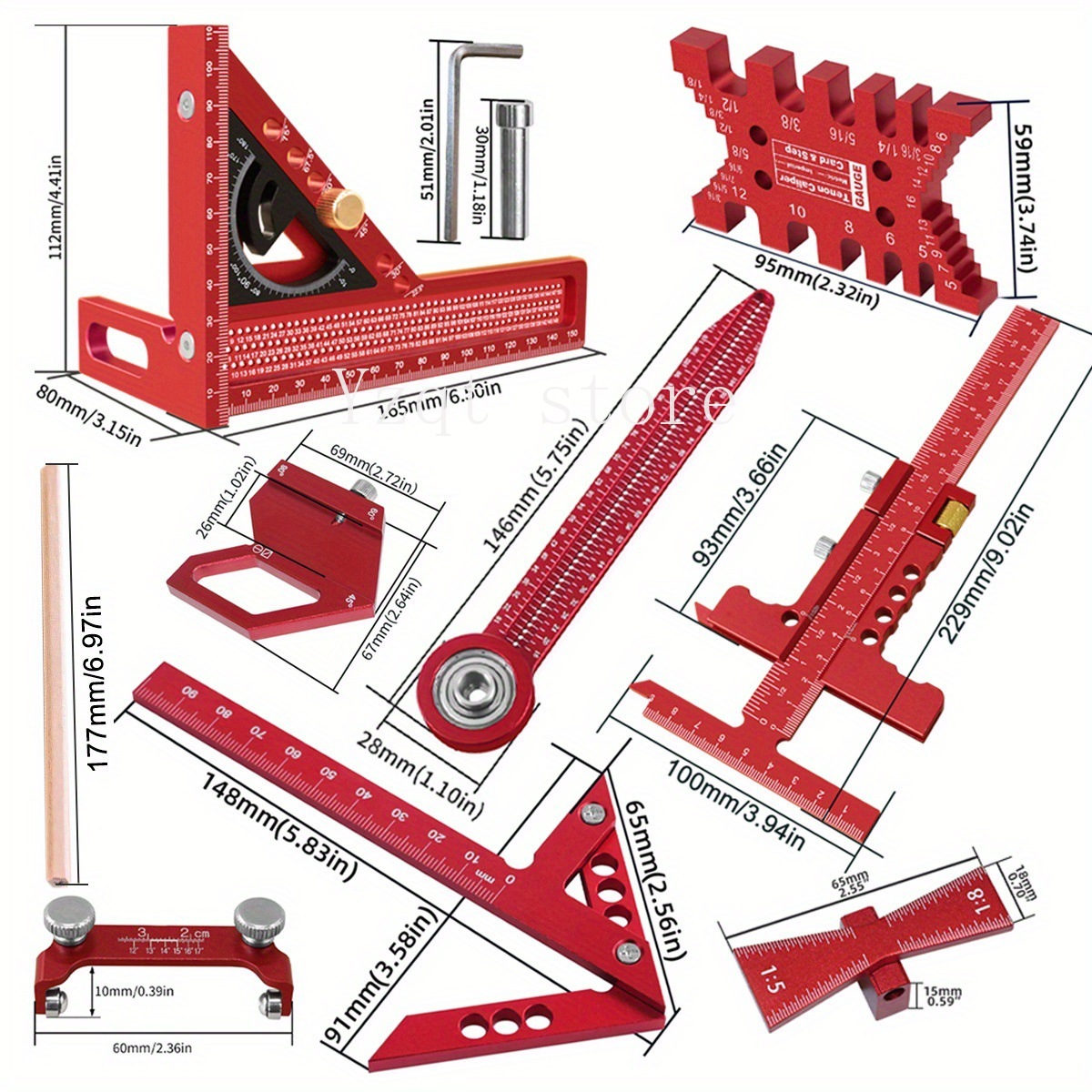 ชุดเครื่องมือวัดงานไม้พร้อมกล่ - Woodworking Plan บทวิจารณ์และราคา