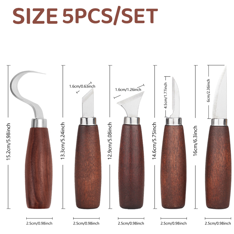 ชุดเครื่องมือแกะสลักไม้ 5 ชิ้น - Wood Chisel Set บทวิจารณ์และราคา