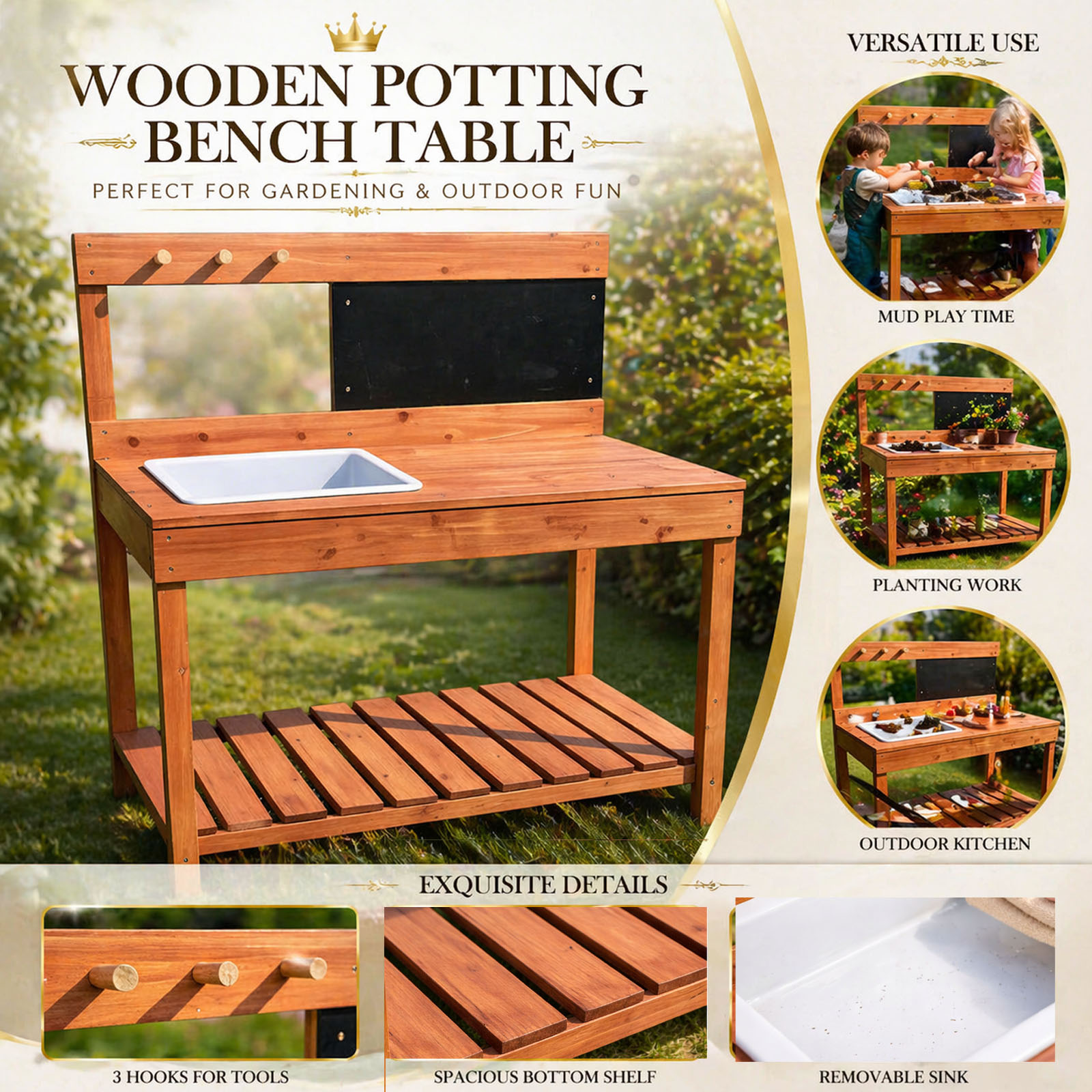 โต๊ะปลูกต้นไม้ไม้สำหรับเด็ก ใช - Woodworking Bench บทวิจารณ์และราคา