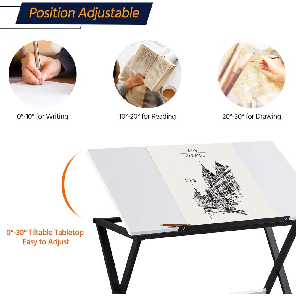 โต๊ะวาดภาพ โต๊ะศิลปะ โต๊ะทำงาน - Wood Woodworking บทวิจารณ์และราคา