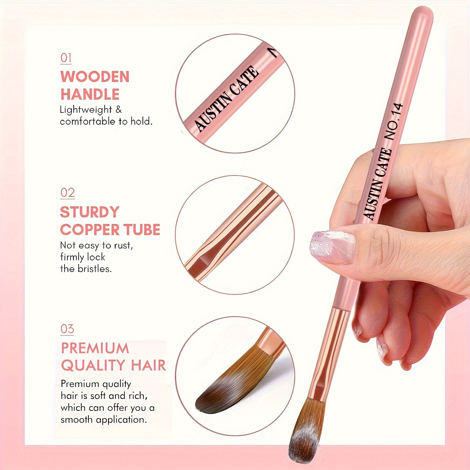 3pcs Kolinsky ชุดแปรงเล็บอะคริ - Wood Chisel Set บทวิจารณ์และราคา