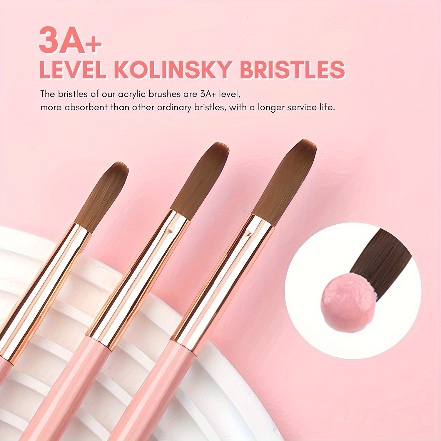 3pcs Kolinsky ชุดแปรงเล็บอะคริ - Wood Chisel Set บทวิจารณ์และราคา