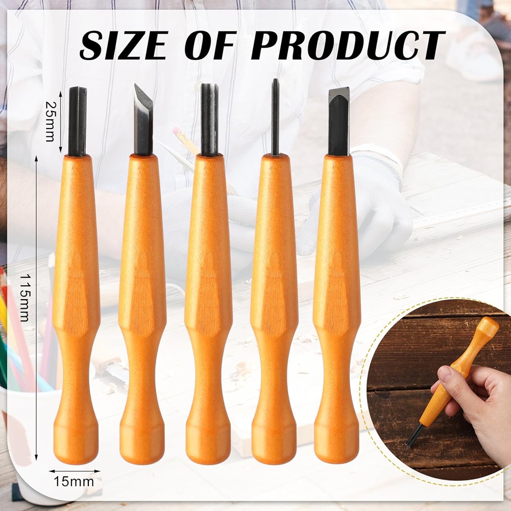 ชุดเครื่องมือแกะสลักไม้ 5 ชิ้น - Wood Chisel Set บทวิจารณ์และราคา