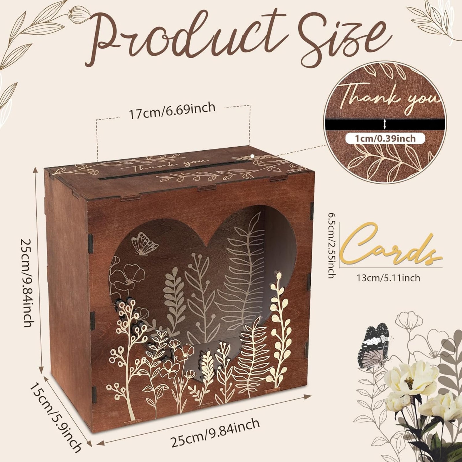 กล่องใส่การ์ดแต่งงานสีน้ำตาลสำ - Woodworking Show บทวิจารณ์และราคา