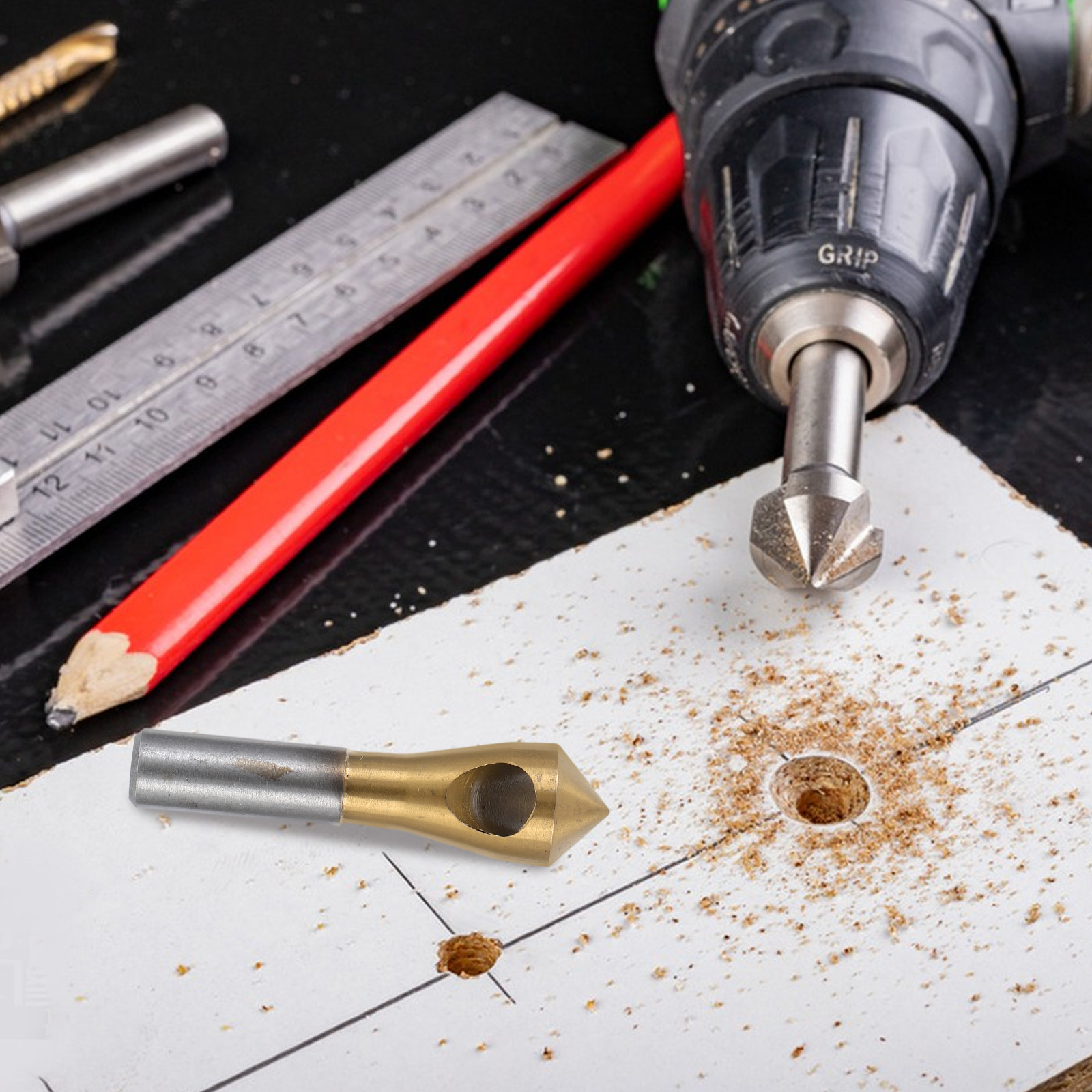 ดอกกัดลบคมเคลือบไทเทเนียมประสิ - Woodworking Cutting Tools บทวิจารณ์และราคา
